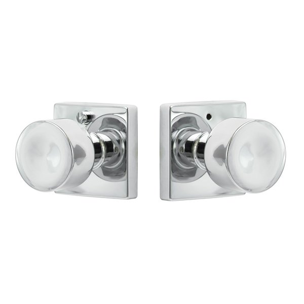 Sure-Loc Hardware Sure-Loc Hardware Bergen Square Privacy Knobset, Polished Chrome BG102-SQ 26